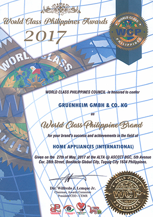GRUENHEIM – WORLD CLASS PHILIPPINE BRAND
